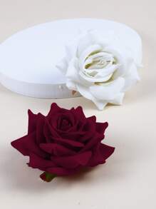 2pcs Flower Decor Hair Clip Valentine's Day Accessories - Multicolor - View 5