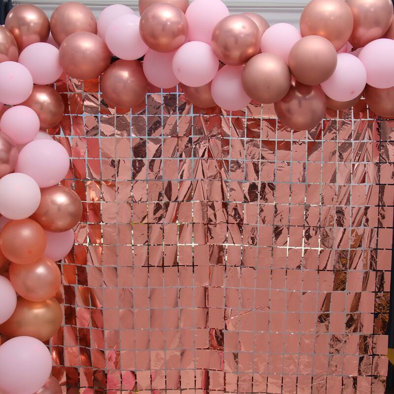

1pc Party Decorative Background Curtain, Rose gold