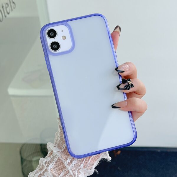 

Contrast Frame Clear Phone Case, Purple