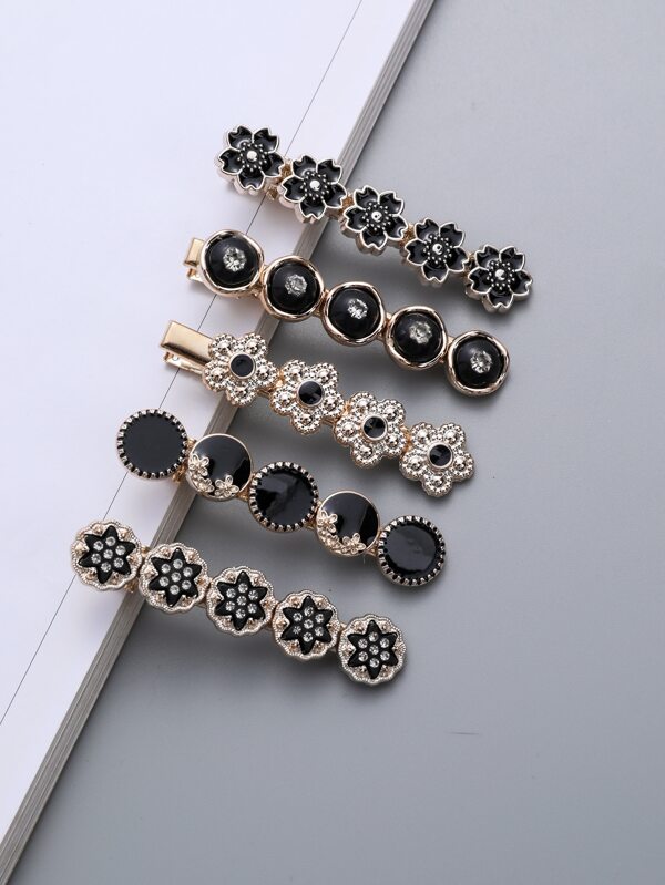 5pcs Flower Decor Hair Clip Vintage Valentine's Day Valentines,Hair Accessories,Hair Barrettes Hair Clips Claw Clips Hair Claws, School Stuff