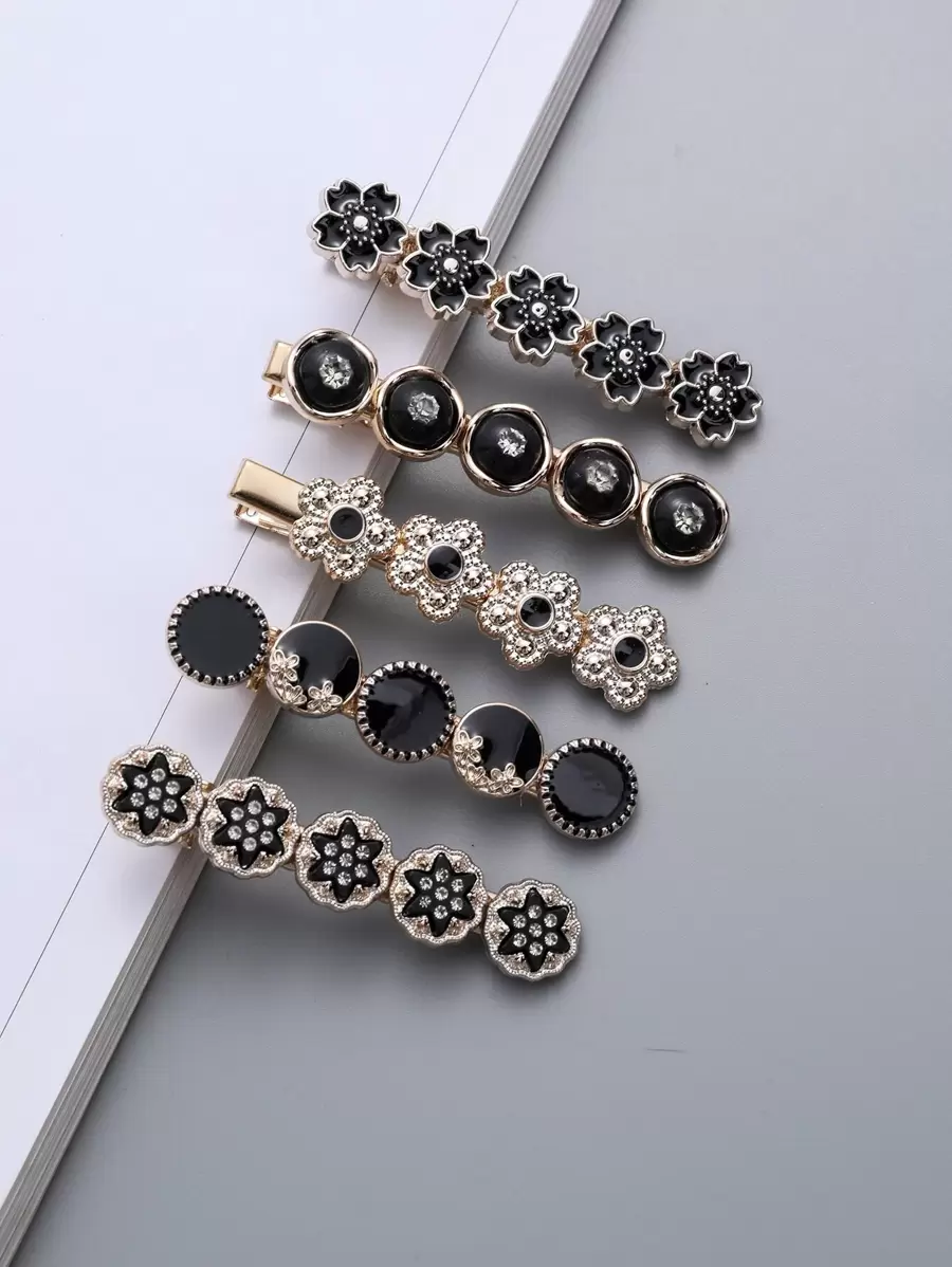 5 chiếc kẹp tóc trang trí hoa kiểu cổ điển ngày Valentine, phụ kiện tóc, kẹp tóc cài đầu, đồ dùng học tập, phụ kiện đội đầu, ghim cài tóc - Nhiều màu - Xem 1