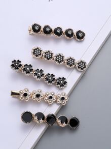 5 chiếc kẹp tóc trang trí hoa kiểu cổ điển ngày Valentine, phụ kiện tóc, kẹp tóc cài đầu, đồ dùng học tập, phụ kiện đội đầu, ghim cài tóc - Nhiều màu - Xem 3