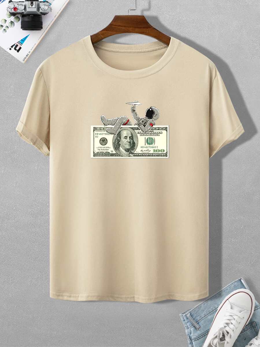 Manfinity Men Astronaut & Money Print Tee for Sale Australia| New ...