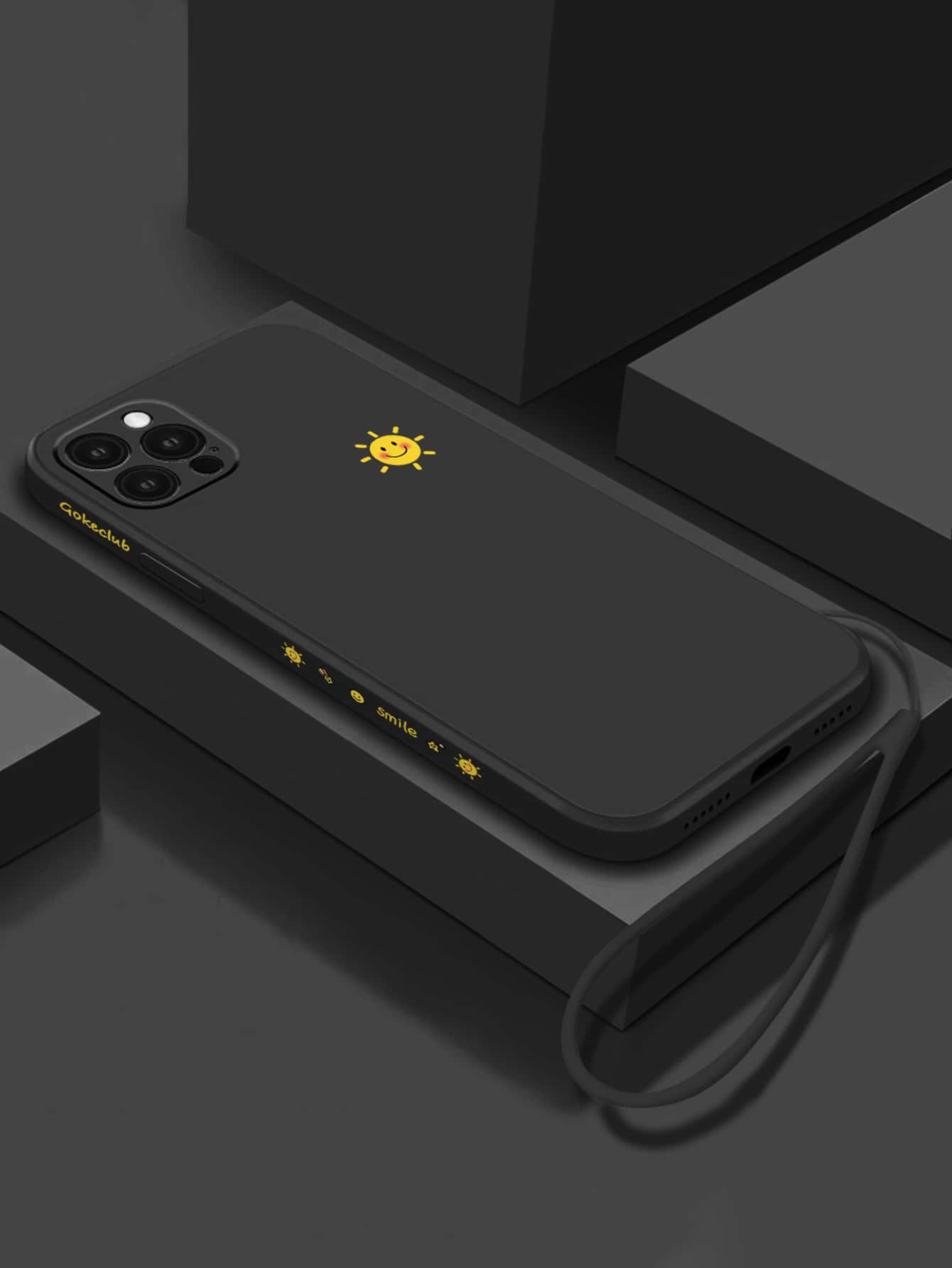 Cartoon Sun Phone Case With Lanyard Compatible With IPhone 11,IPhone 13,IPhone 14 Pro Max