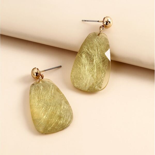 

Geometric Drop Earrings, Yellow