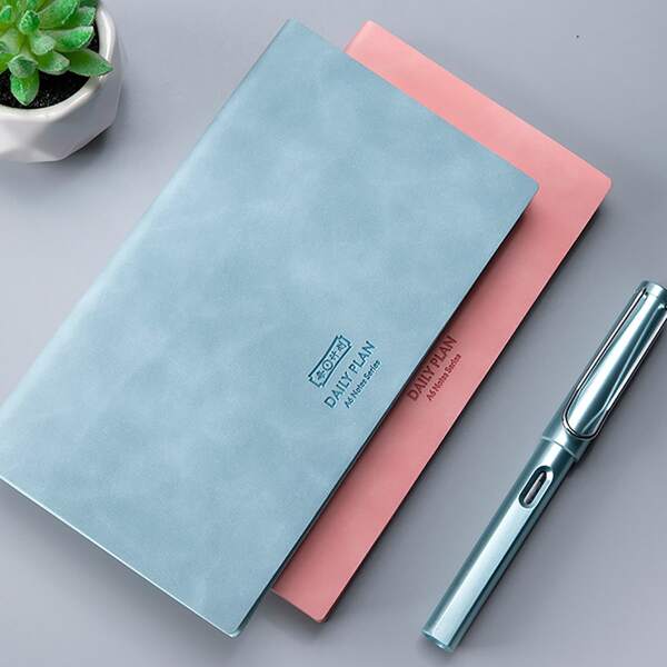 

1pc Letter Graphic Random Color Plan Notebook, Multicolor