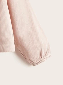 SHEIN Girls Zip Up Hooded Jacket - Baby Pink - View 3