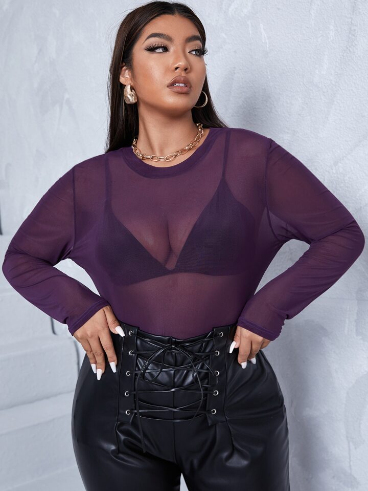 plus sheer top