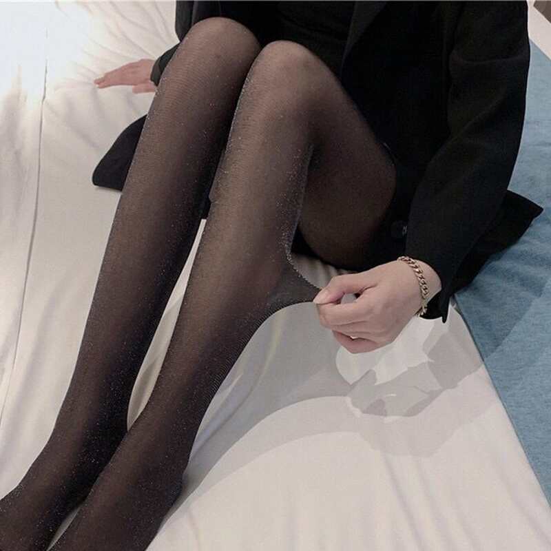 

Solid Glitter Tights, Black