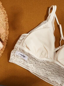 LUVLETTE ELEGANT LACE Padded Strappy Bralet - White - View 2