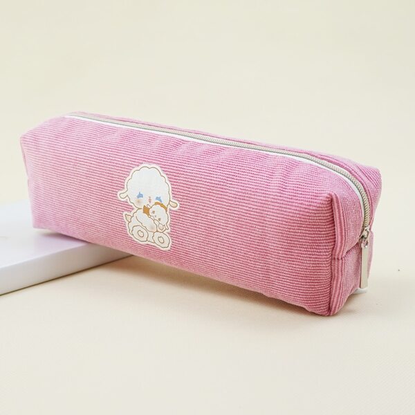 

Sheep Print Pencil Bag, Hot pink