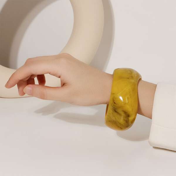 

Wide Resin Bangle, Yellow