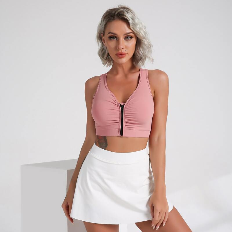 

High Support Softness Four-Way Stretch Shelf Bra Sports Bra, Dusty pink