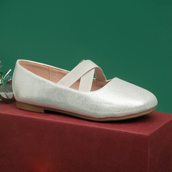 

Girls Minimalist Metallic Flats, Silver