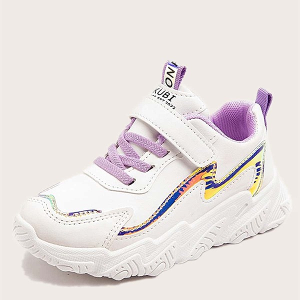 

Girls Letter Graphic Velcro Strap Sneakers, White
