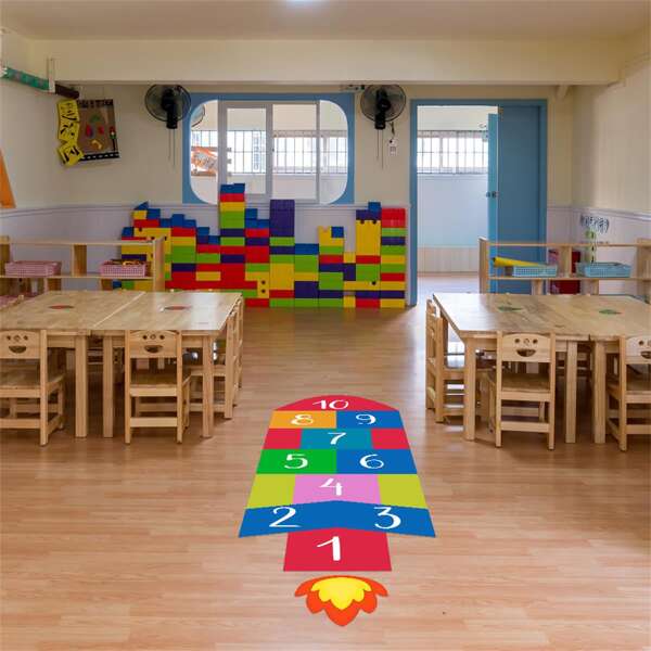 

1set Rocket Print Floor Sticker, Multicolor
