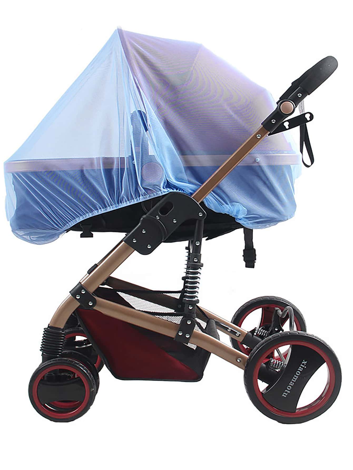 素色嬰兒車蚊帳 - 藍色 - 查看 1