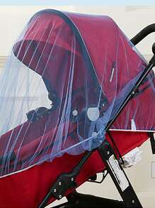 素色嬰兒車蚊帳 - 藍色 - 查看 3