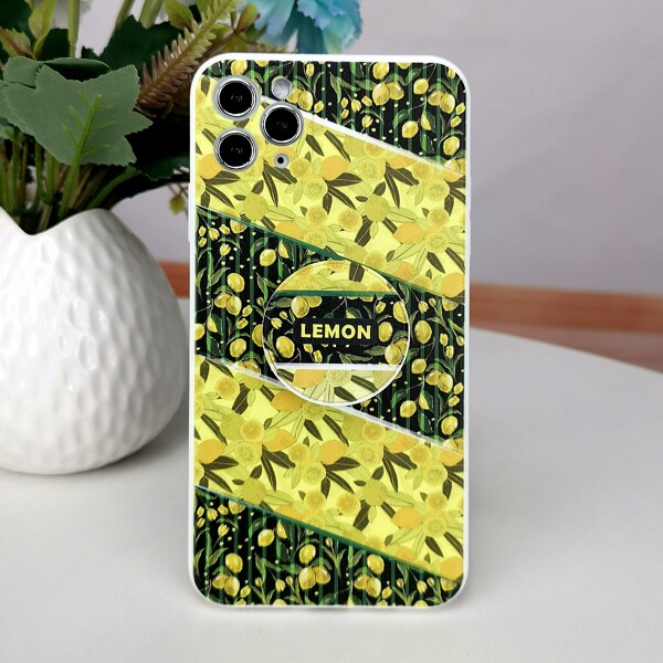 

Lemon Painted Phone Case With Stand-Out Phone Grip, Multicolor