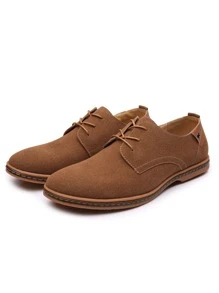 男士極簡風格前繫帶男士正裝鞋 - 棕色 - 查看 3