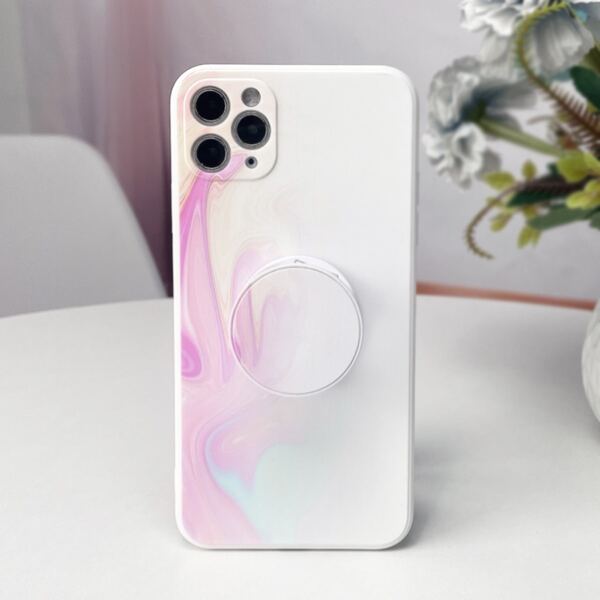 

Marble Pattern Phone Case With Stand-Out Phone Grip, Multicolor