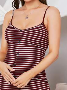 SHEIN 孕婦裝紐扣條紋洋裝 - 彩色 - 查看 4