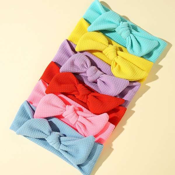 

6pcs Baby Bow Decor Headband, Multicolor