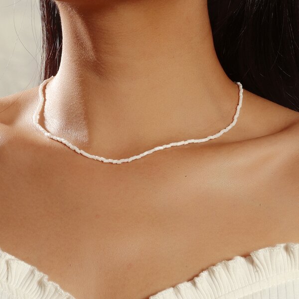 

Minimalist Beaded Necklace, Multicolor