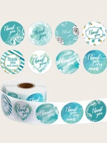 1roll Slogan Graphic Gift Sticker - Nhiều màu - Xem 1