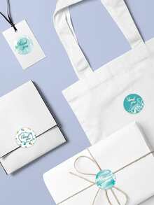 1roll Slogan Graphic Gift Sticker - Nhiều màu - Xem 2