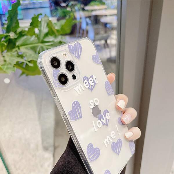 

Heart Pattern Clear Phone Case