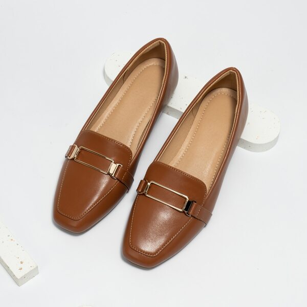 

Square Toe Slip On Loafers, Brown