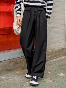 DAZY Women Suit Pants Túi màu trơn - màu đen - Xem 4