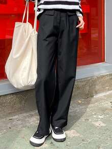 DAZY Women Suit Pants Túi màu trơn - màu đen - Xem 5