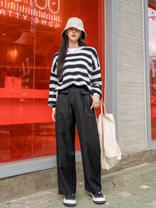 DAZY Women Suit Pants Túi màu trơn - màu đen - Xem 6