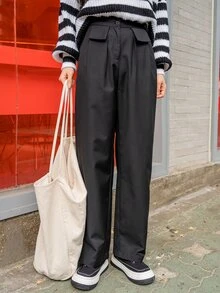 DAZY Women Suit Pants Túi màu trơn - màu đen - Xem 7