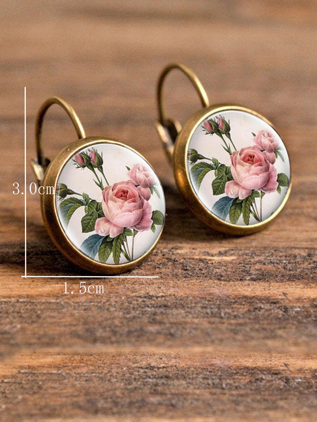 1 Pair Pink Peony & Colorful Butterfly Earrings