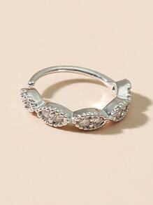 方晶鋯石裝飾鼻環 - 銀色 - 查看 2