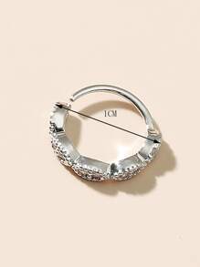 方晶鋯石裝飾鼻環 - 銀色 - 查看 4