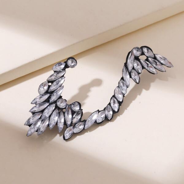 

1pc Rhinestone Decor Drop Earring, Silver
