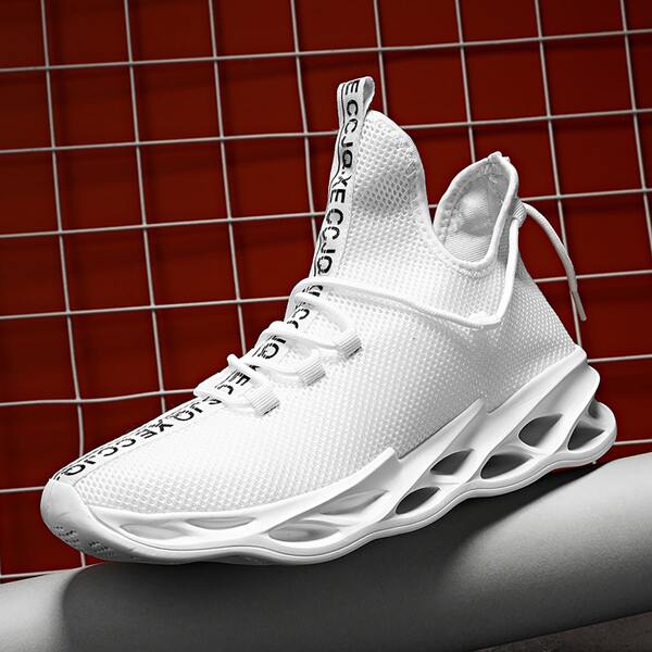 

Men Letter Graphic Mesh Chunky Sneakers, White