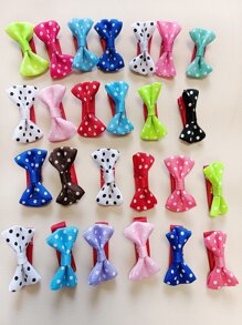 10pcs Bow Decor Random Pet Hair Clip - Multicolor - View 2