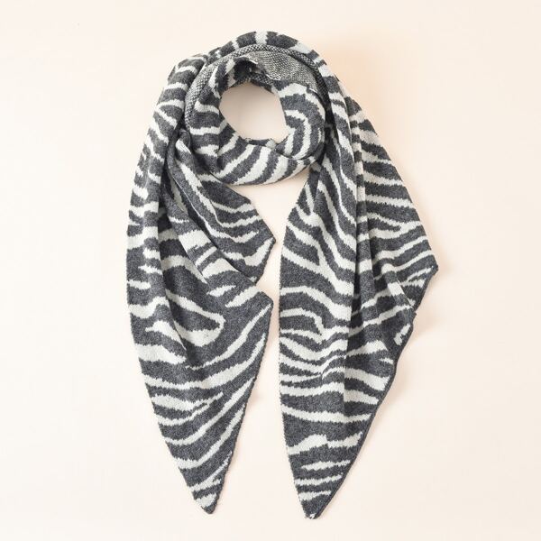 

Zebra Striped Pattern Scarf, Multicolor
