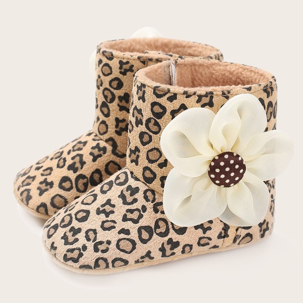 

Baby Leopard Graphic Applique Snow Boots, Multicolor