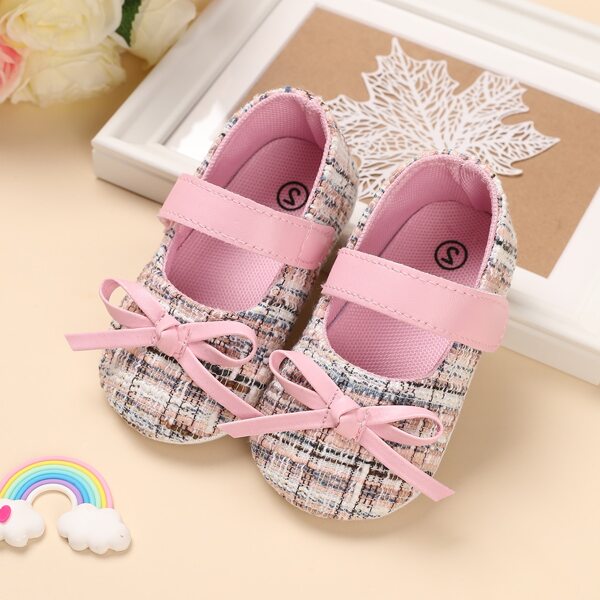 

Baby Bow Decor Velcro Strap Flats, Multicolor