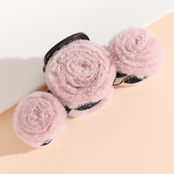 

Plush Flower Decor Hair Claw, Pink