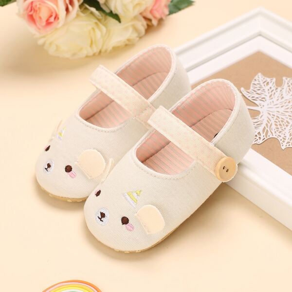

Baby Cartoon Design Mary Janes, Apricot