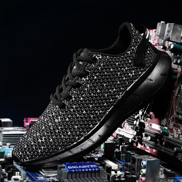 

Men Hollow Out Design Sneakers, Black