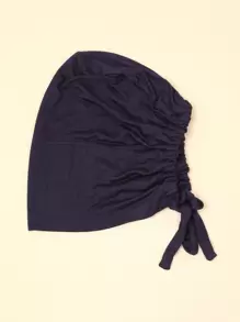 Minimalist Solid Hat Bonnet Hair Bonnet Turban - Navy Blue - View 2