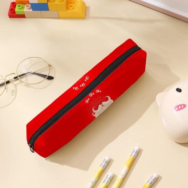 

Christmas Print Pencil Case, Red